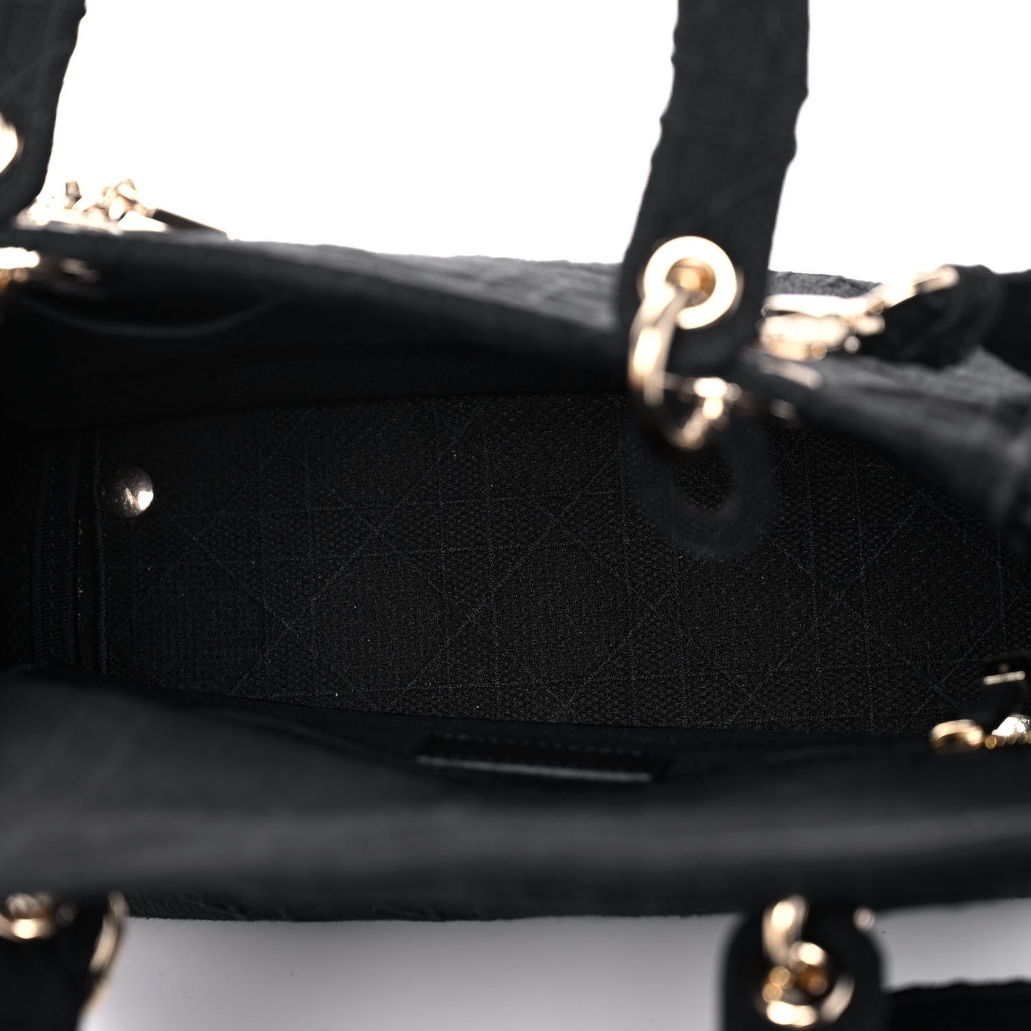 Christian Dior Canvas Embroidered Cannage Medium Lady D-Lite Black 9 of 14