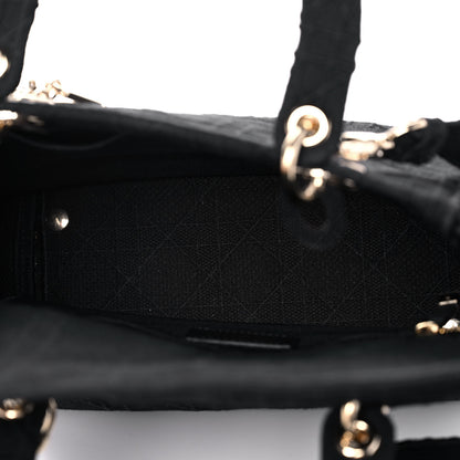 Christian Dior Canvas Embroidered Cannage Medium Lady D-Lite Black 9 of 14