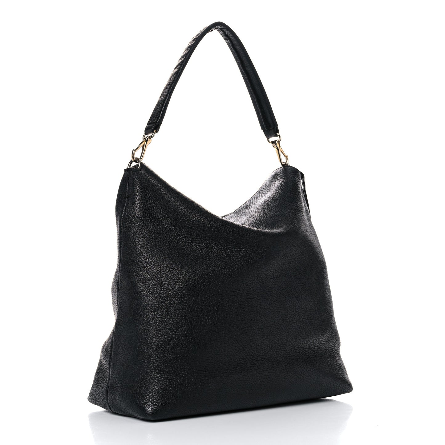 London Grainy Calfskin Medium Cale Hobo Black