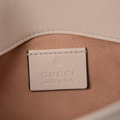 Gucci Calfskin Matelasse Super Mini GG Marmont Shoulder Bag White 8 of 12