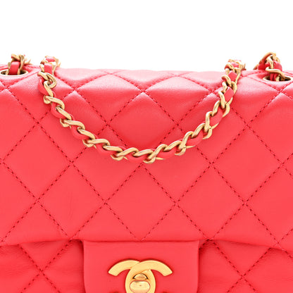 Chanel Lambskin Quilted Mini Pearl Crush Flap Red 8 of 11