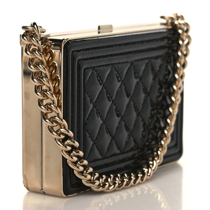 Chanel Patent Calfskin Boy Minaudiere Black 2 of 9