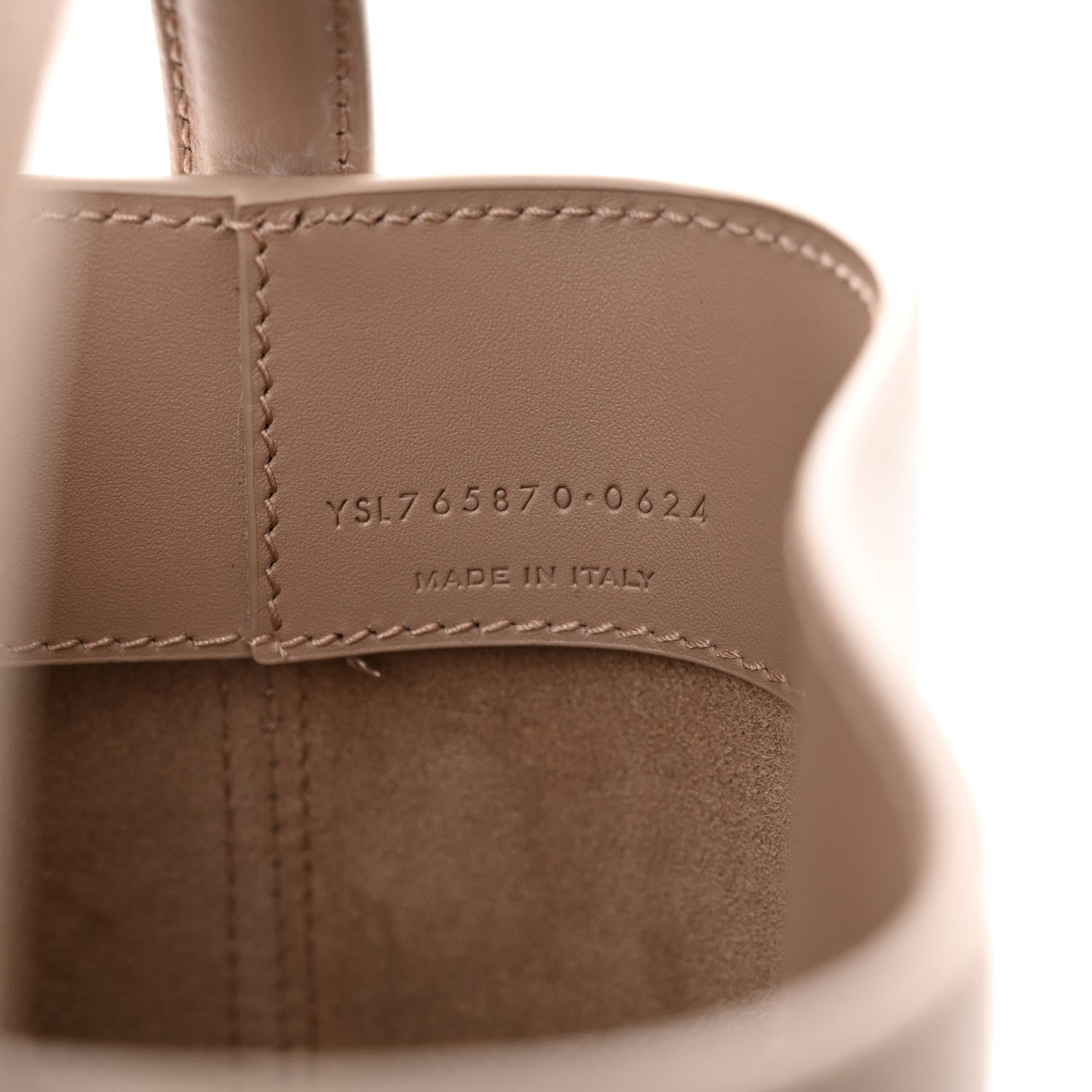 Saint Laurent Shiny Calfskin Le 37 Mini Bucket Bag Dark Beige 6 of 11