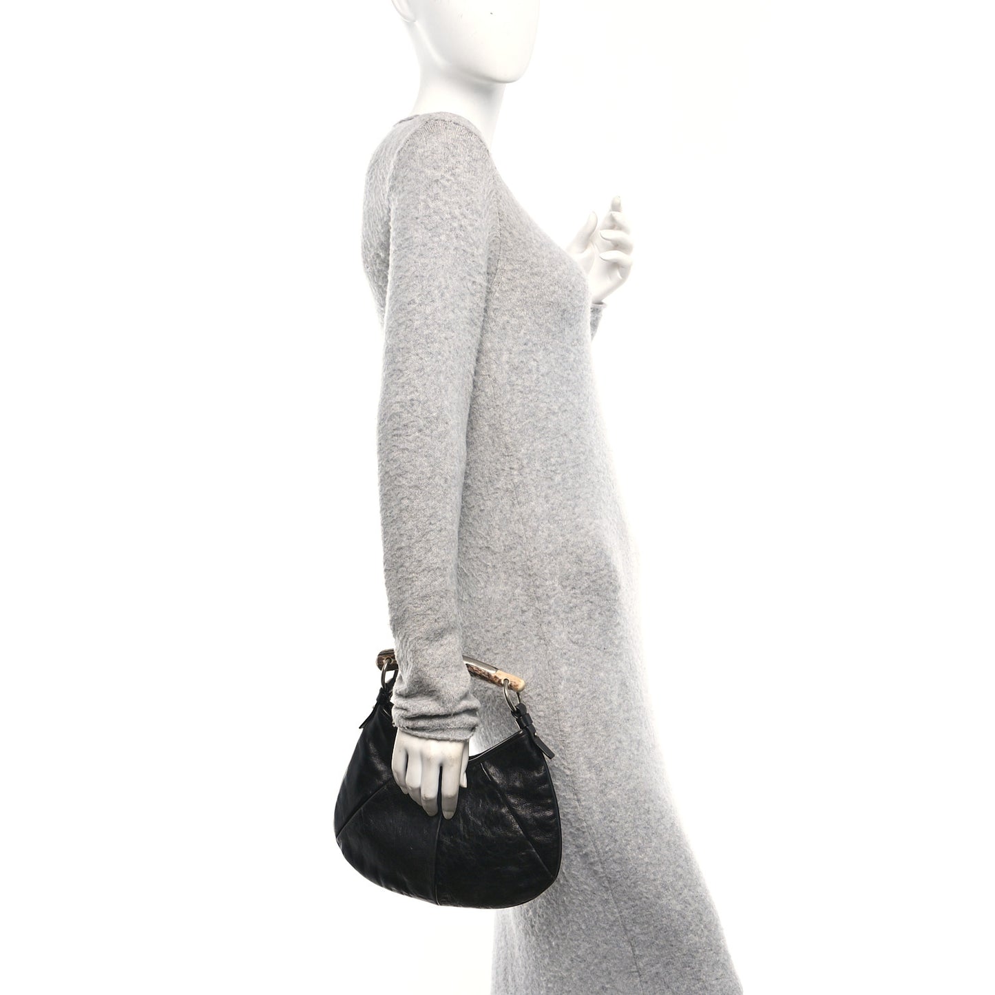 Buffalo Horn Small Mombasa Hobo Black