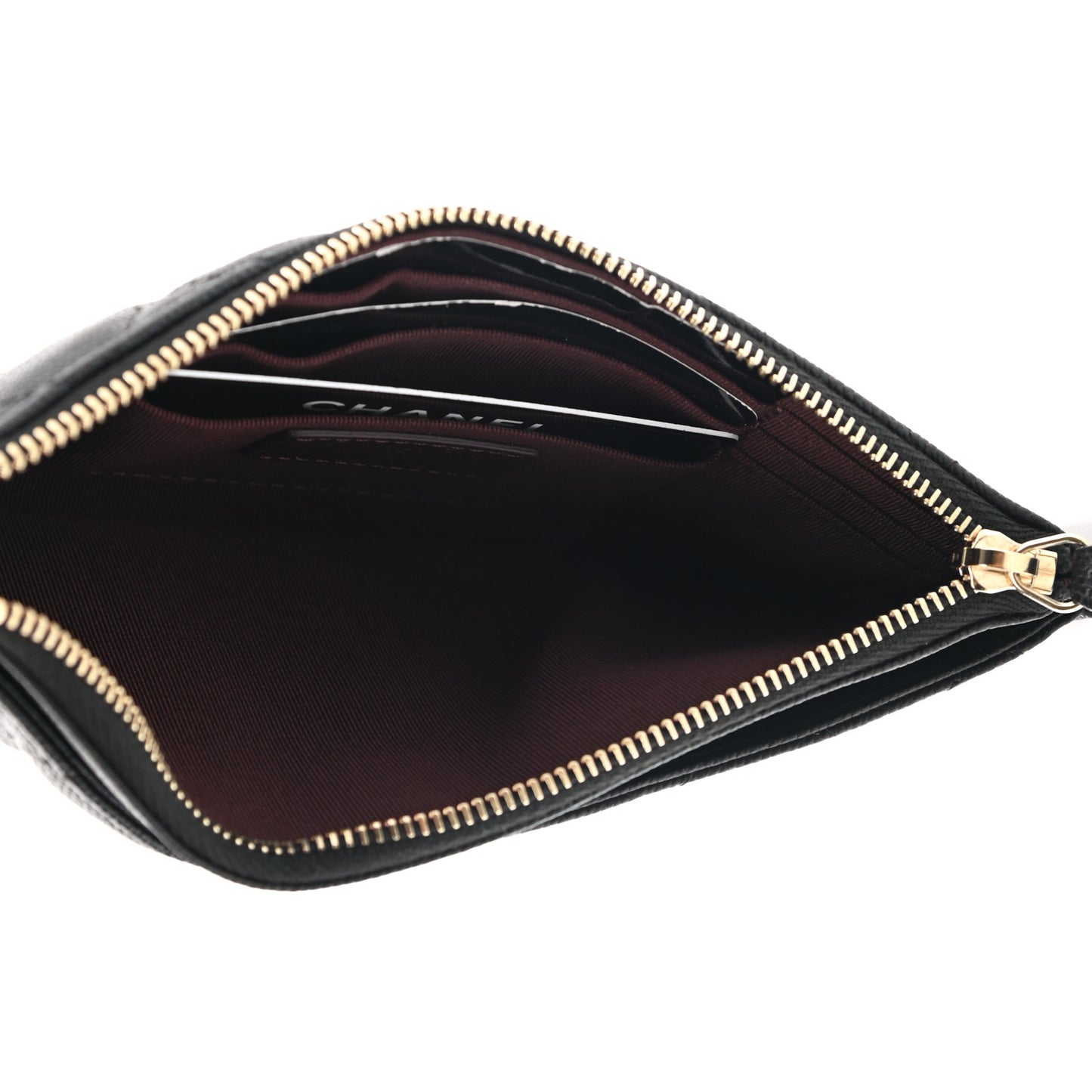Caviar Quilted Classic Zip Pouch Black