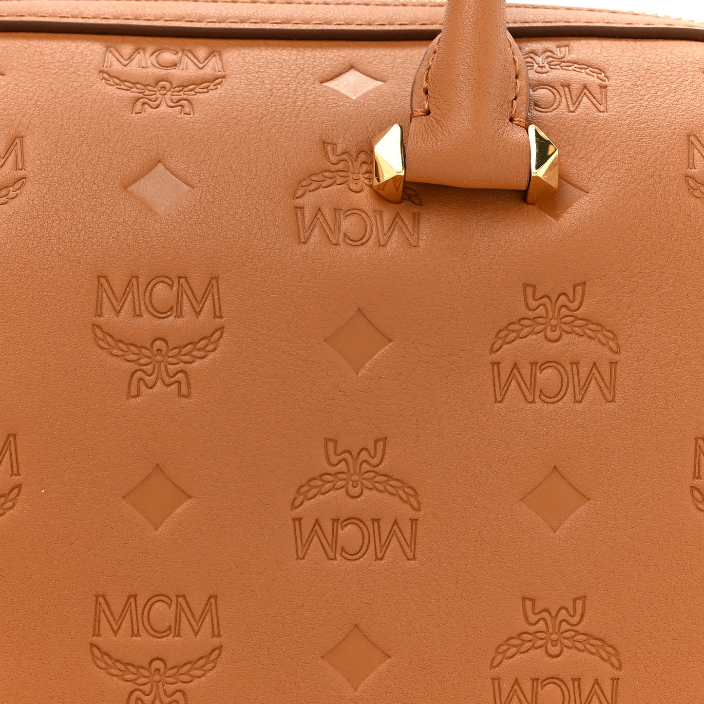 Calfskin Ottomar Monogram Essential Boston Bag Cognac