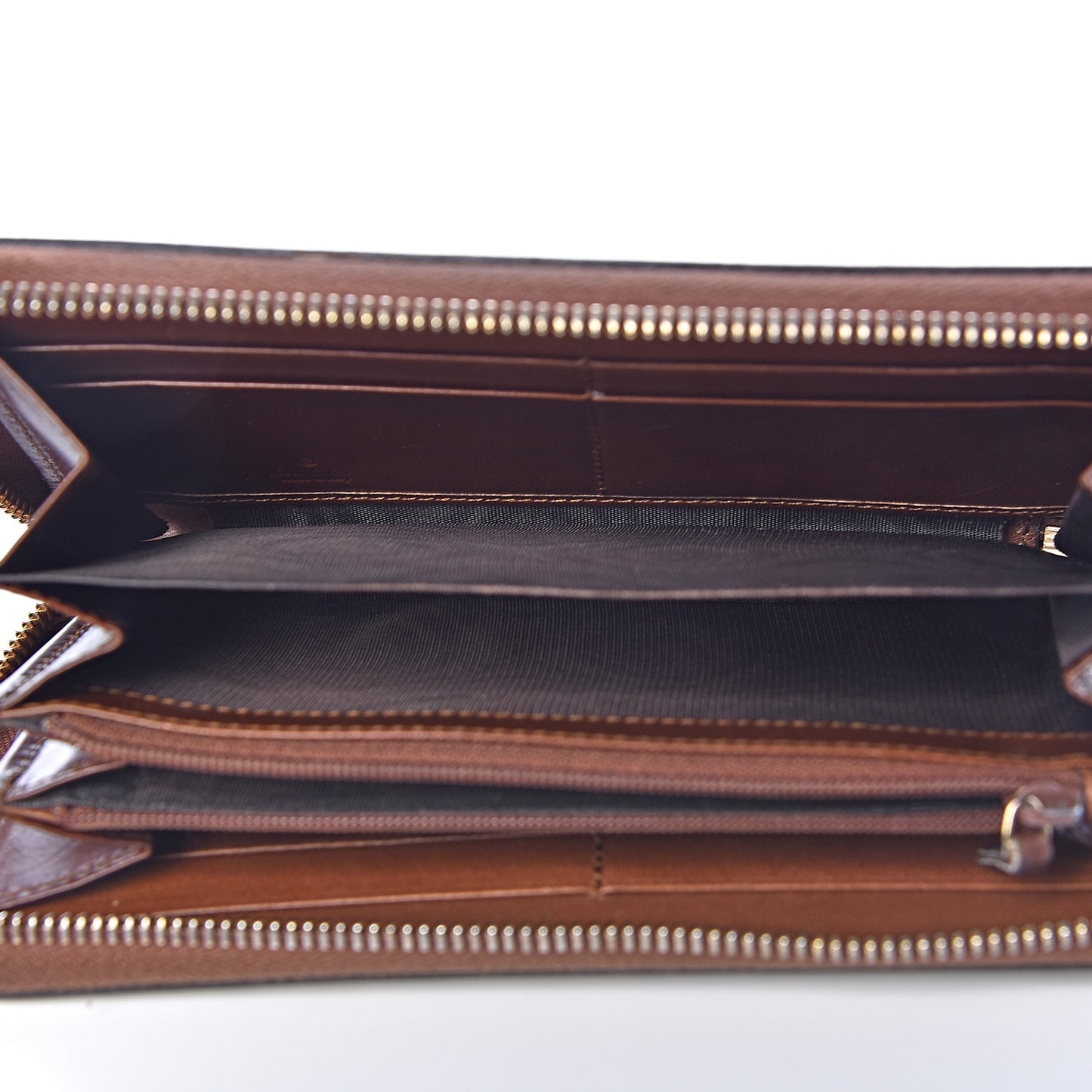 GG Supreme Monogram Cuoio Toscano Zip Around Wallet Beige Ebony Cuir