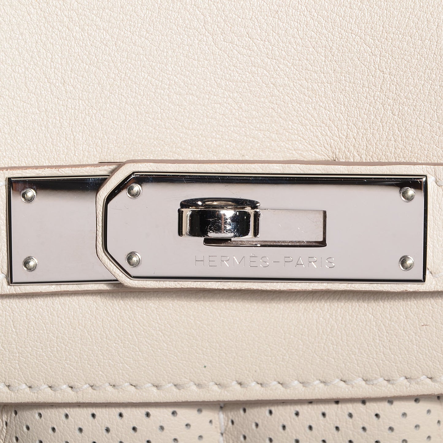 Veau Swift Perforated Mini Sac Berline Craie Gris Perle