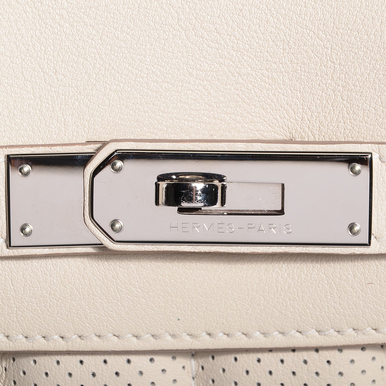 Hermes Veau Swift Perforated Mini Sac Berline Craie Gris Perle 17 of 19