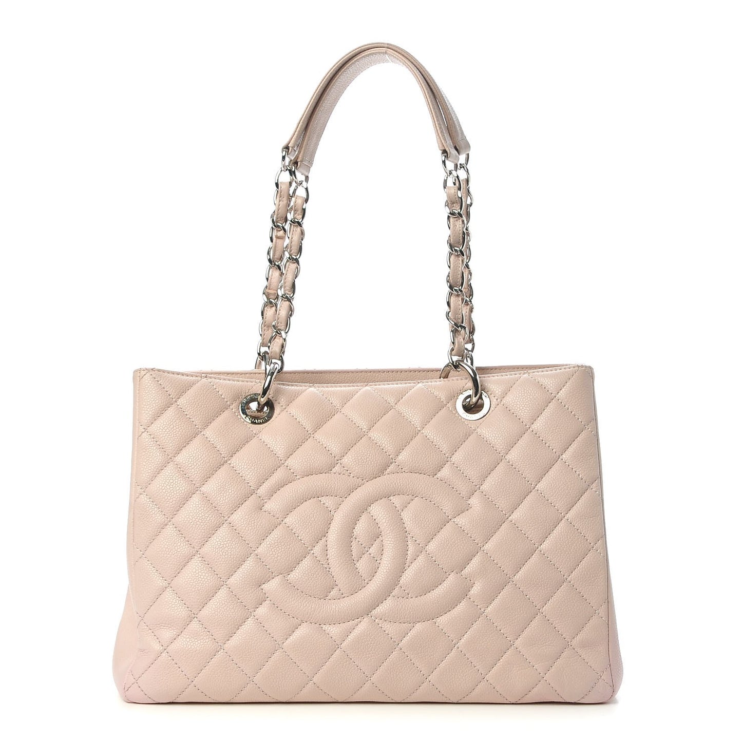 Caviar Quilted Grand Shopping Tote GST Light Pink
