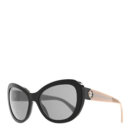 Chanel Acetate Cat Eye Sunglasses 5321 Black Beige 1 of 7