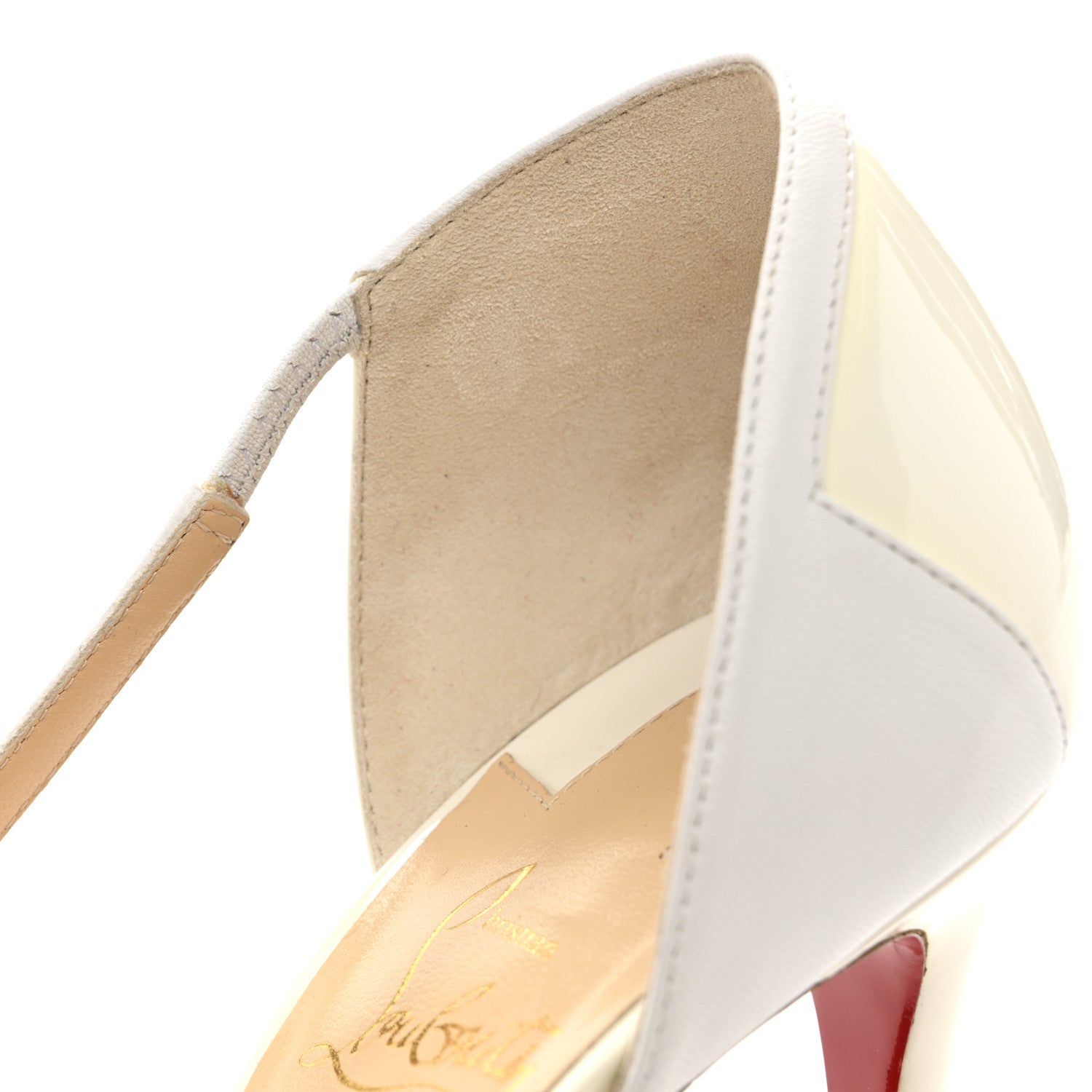 Christian Louboutin Patent Kid Round And Square 100 Pump 39 White 9 of 9