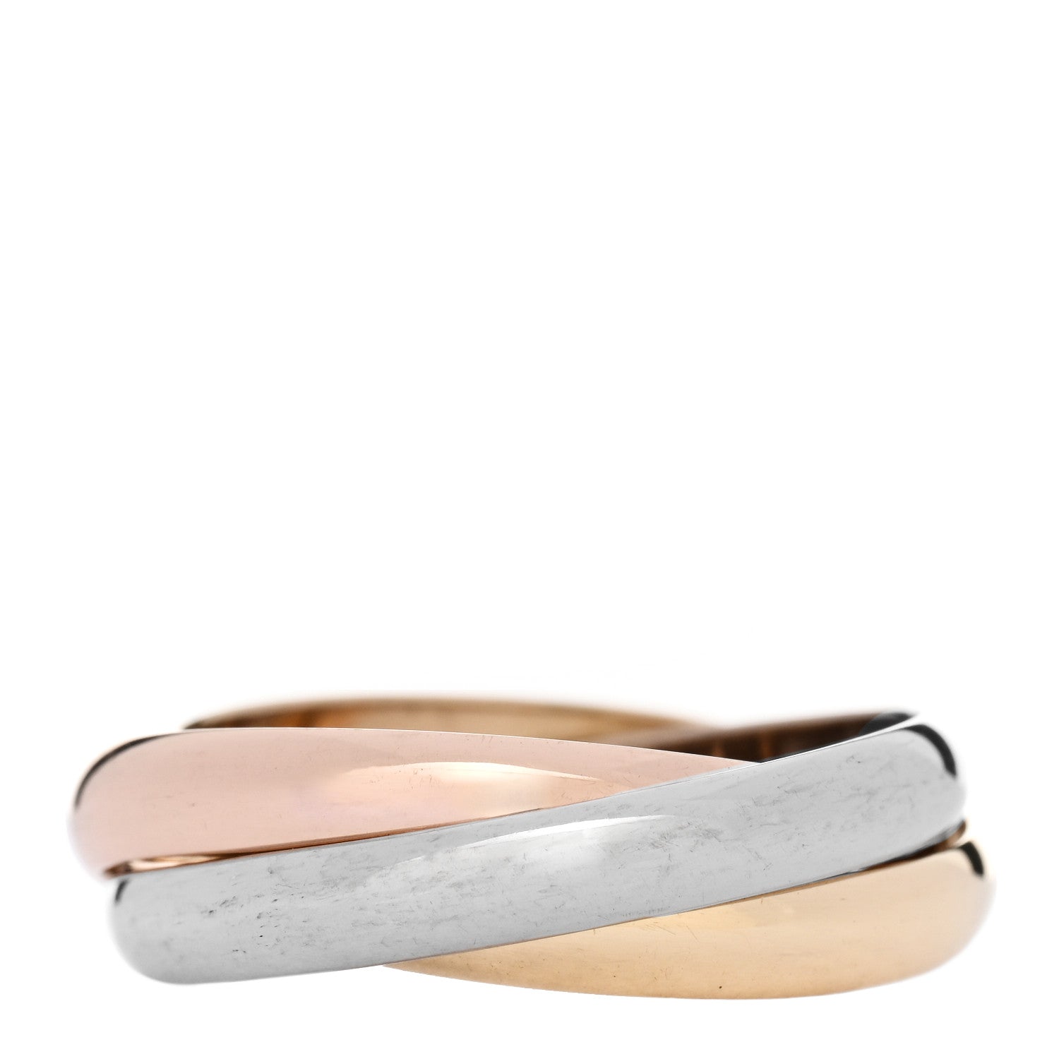 Cartier 18K Pink Yellow White Gold Classic Trinity Ring 53 6.25 3 of 5