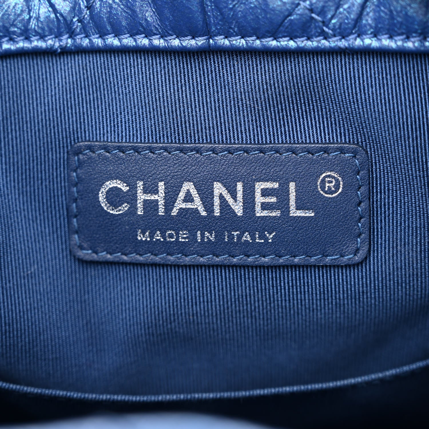 Chanel Iridescent Aged Calfskin Chevron Quilted Small Gabrielle Backpack Blue 6 of 10