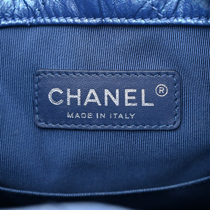 Chanel Iridescent Aged Calfskin Chevron Quilted Small Gabrielle Backpack Blue 6 of 10