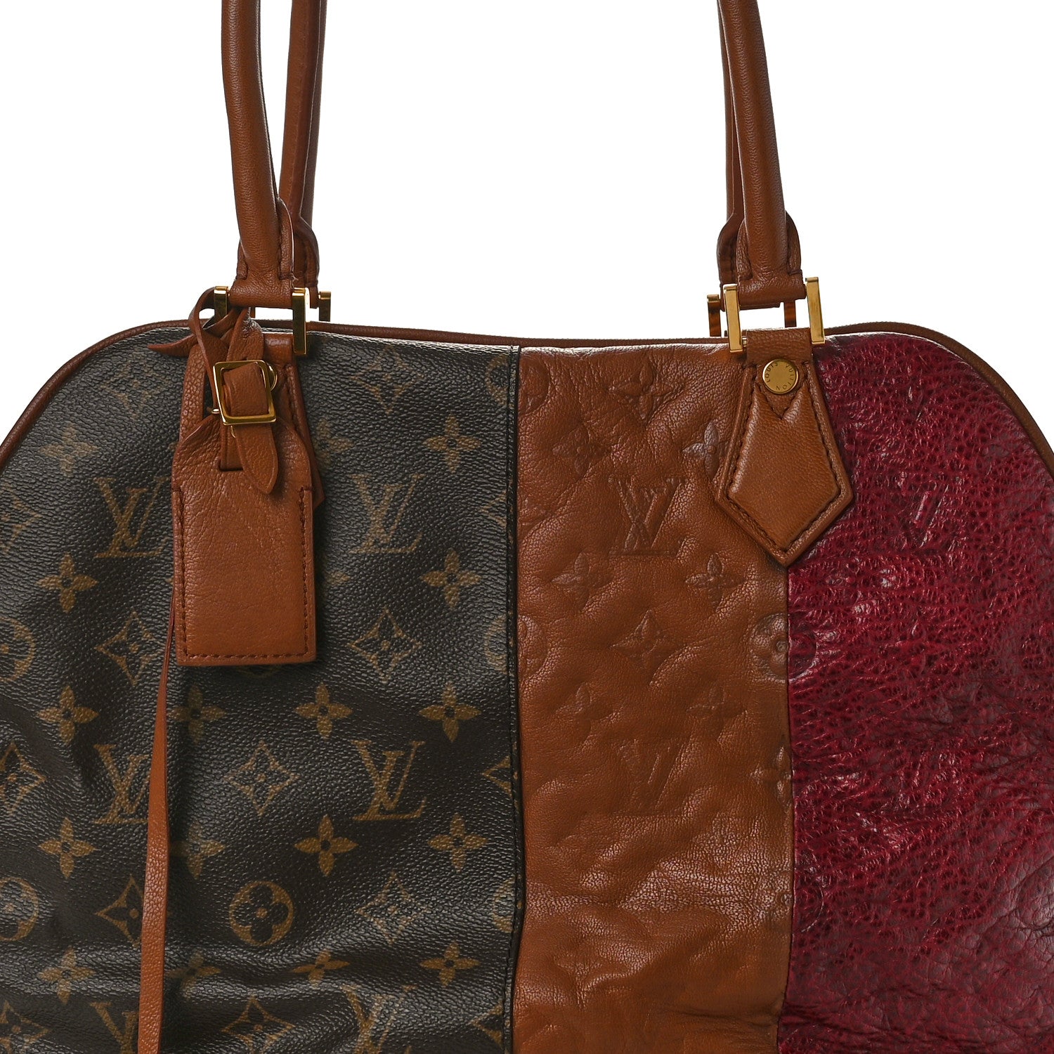 Louis Vuitton LOUIS VUITTON Monogram Stripes Medium Bag Bordeaux 7 of 9