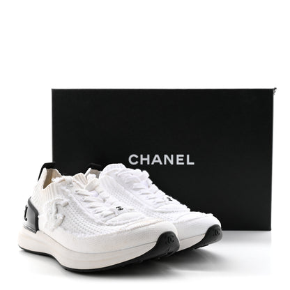 Chanel Fabric Logo Sneakers 36.5 White 12 of 12