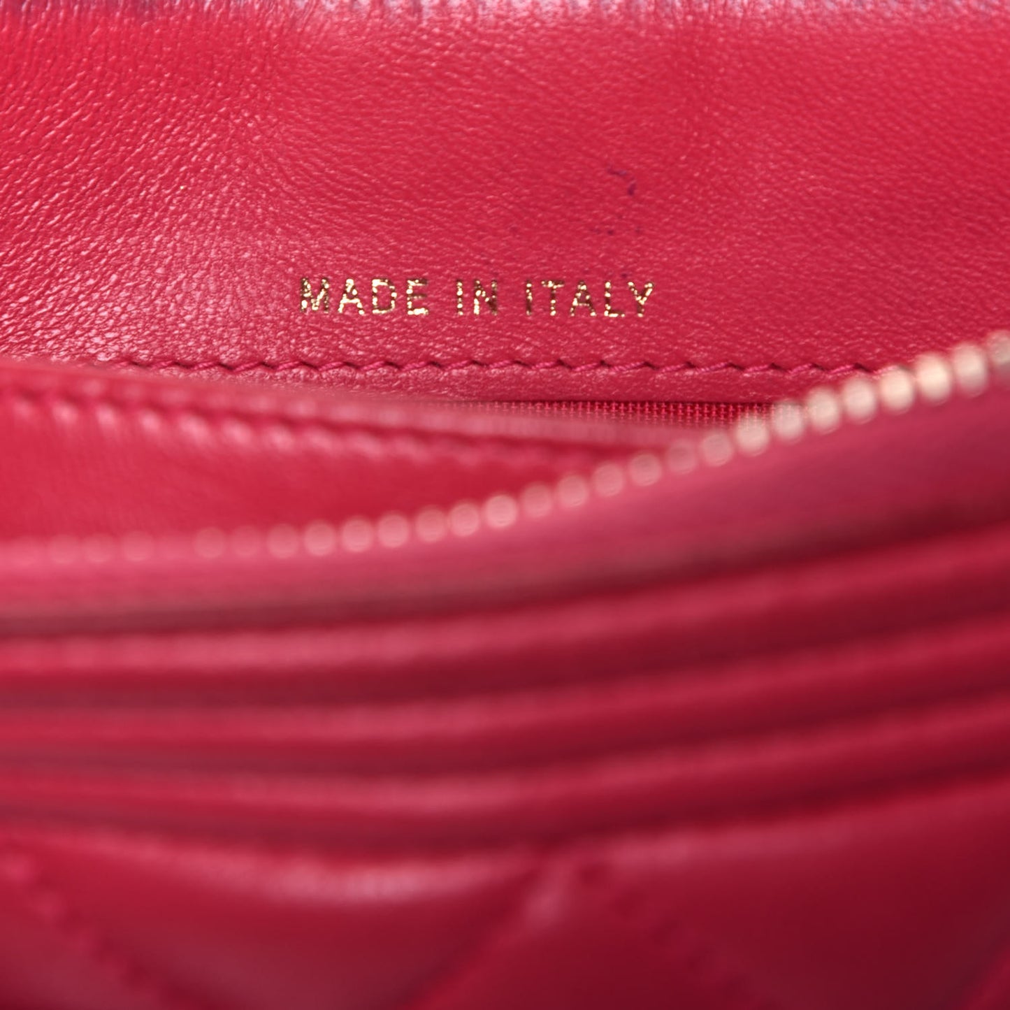 Lambskin Quilted Small Boy Zipped Pouch Dark Pink