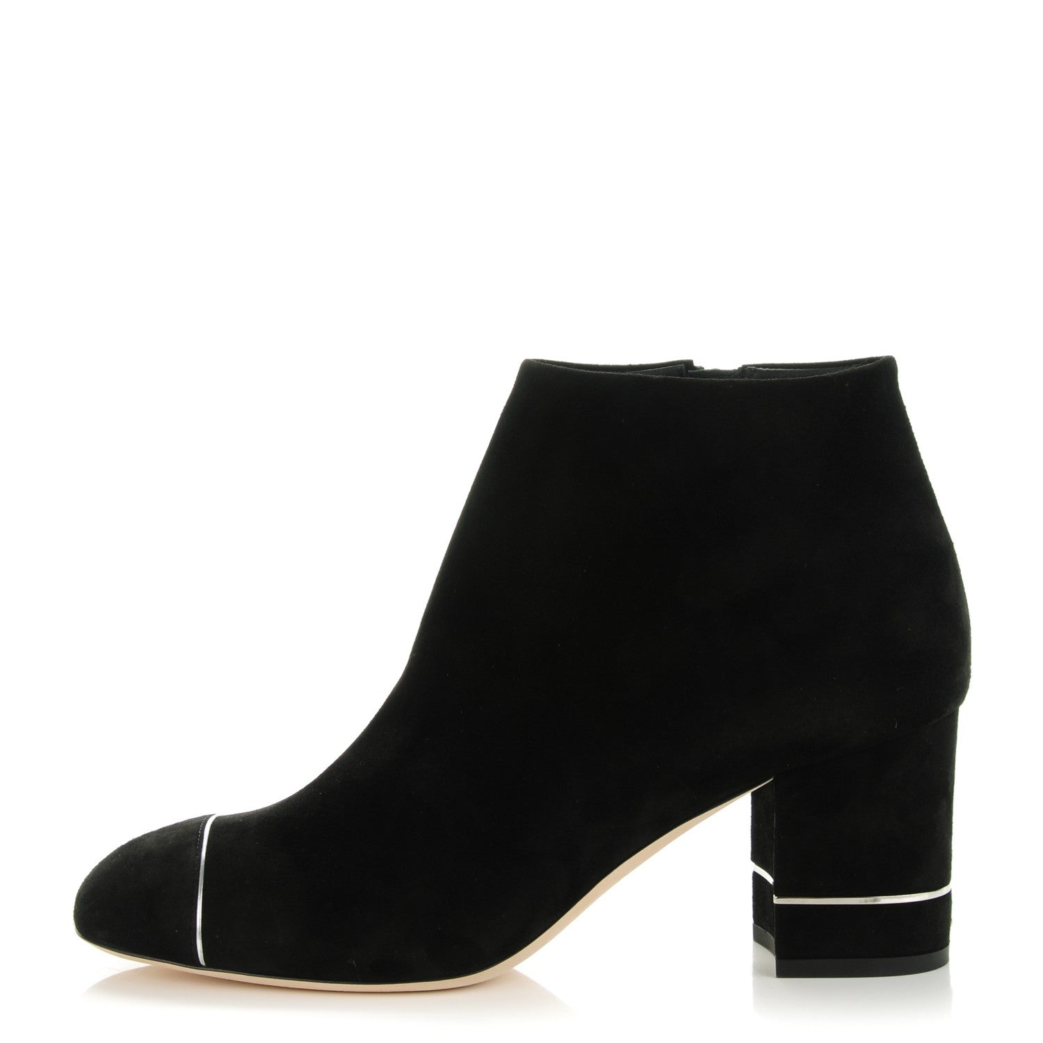 Chanel Suede Calfskin Short Boots 39.5 Black 1 of 7