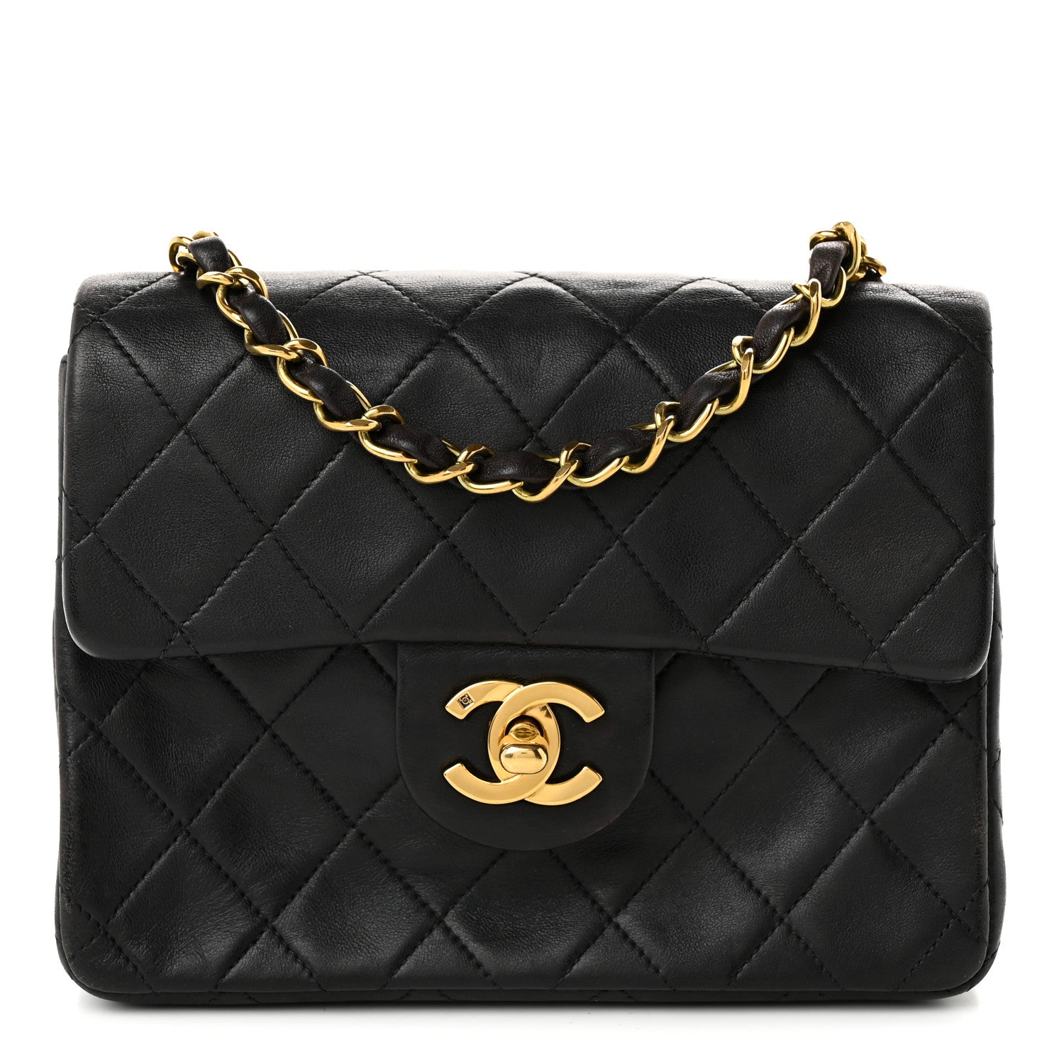 Chanel Lambskin Quilted Mini Square Flap Bag Black 1 of 11