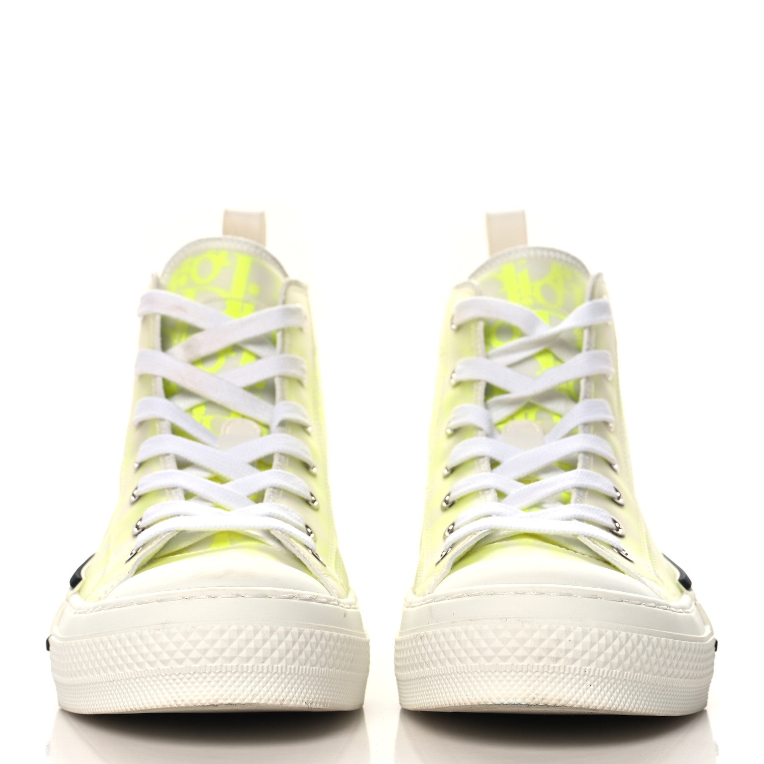 Christian Dior Technical Canvas Oblique Mens B23 High Top Sneakers 35 Yellow 3 of 8