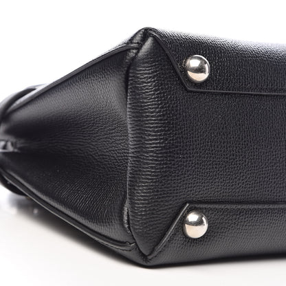 Burberry Grainy Calfskin House Check Grommet Baby Banner Tote Black 10 of 13