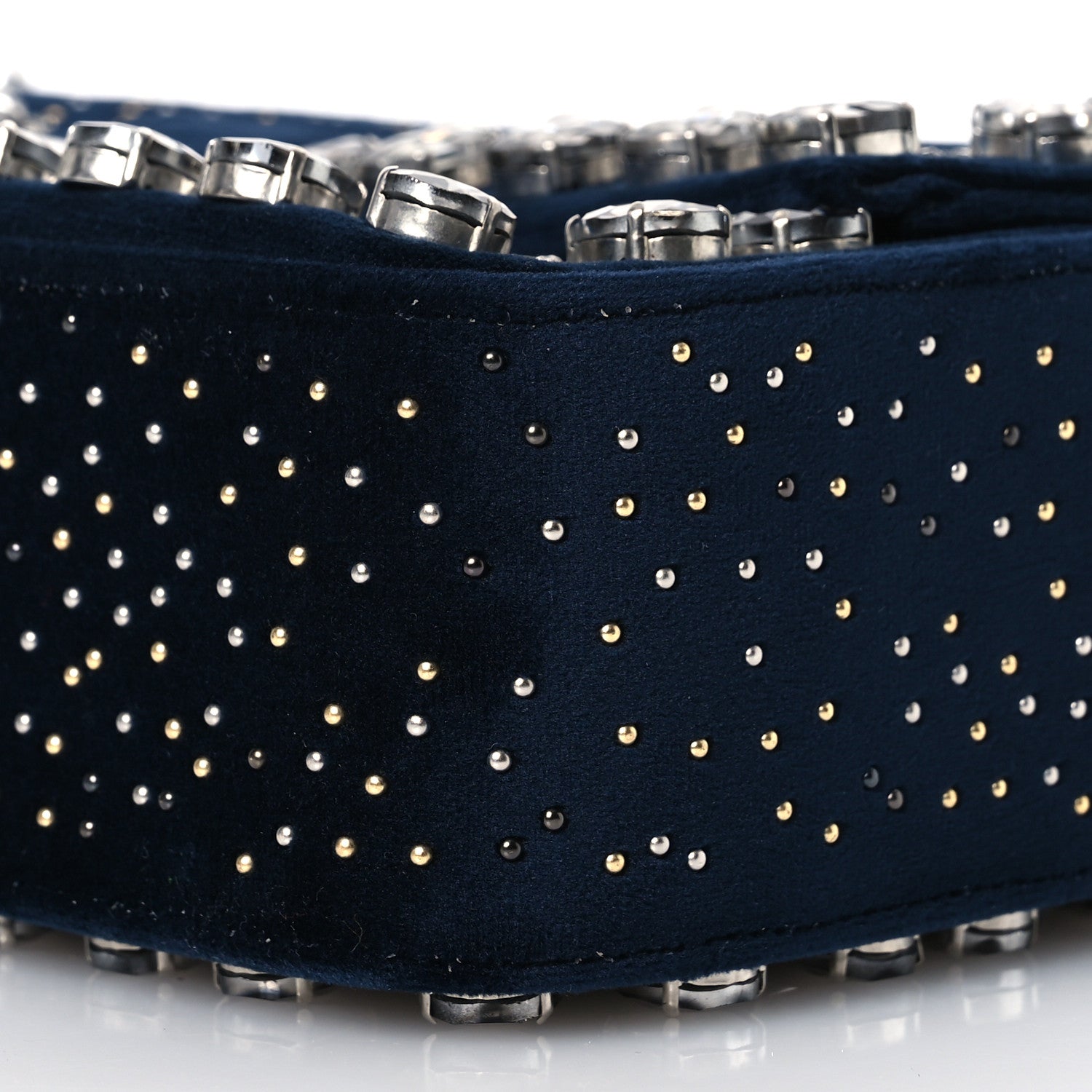Fendi Velvet Crystal Embellished Baguette Midnight 11 of 11