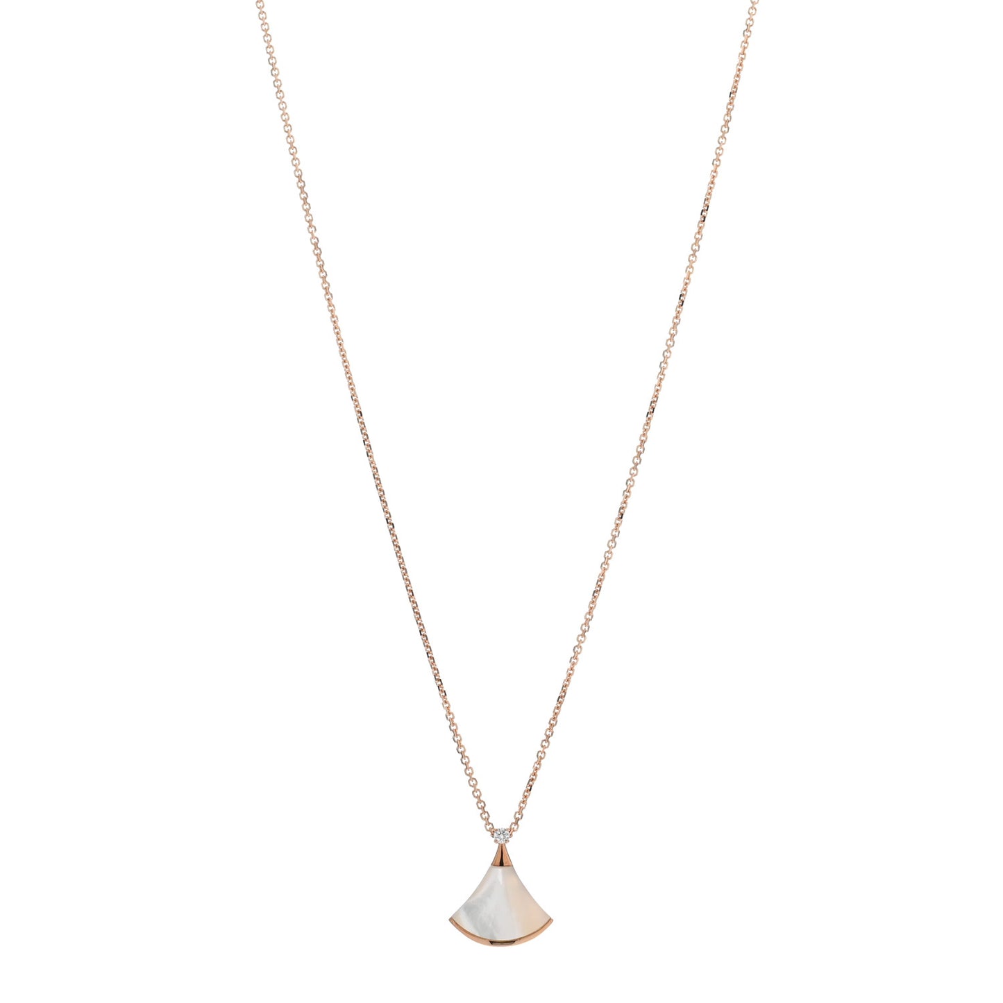 18K Rose Gold Diamond Mother of Pearl Small Divas' Dream Pendant Necklace