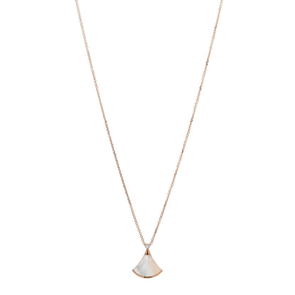 Bulgari 18K Rose Gold Diamond Mother of Pearl Small Divas' Dream Pendant Necklace 1 of 5