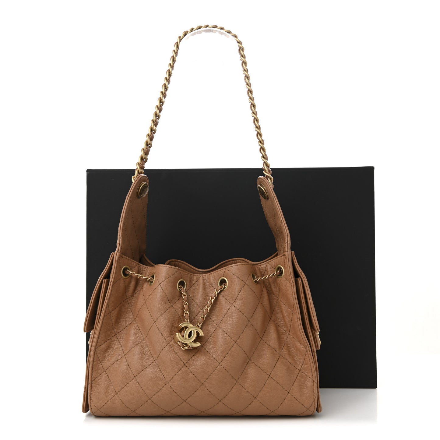 Caviar Quilted Small Chanel 25 Handbag Brown