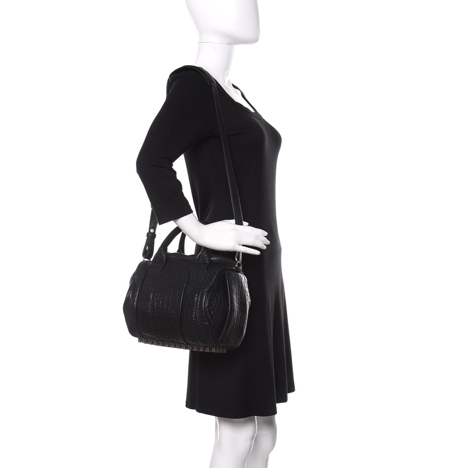 Alexander Wang Pebbled Lambskin Rockie Rhodium Black Hardware 2 of 9