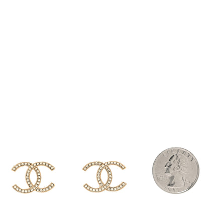 Chanel Crystal Large CC Earrings Gold 2 of 5