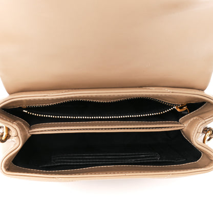 Saint Laurent Calfskin Y Quilted Monogram Toy Loulou Crossbody Bag Dark Beige 5 of 11