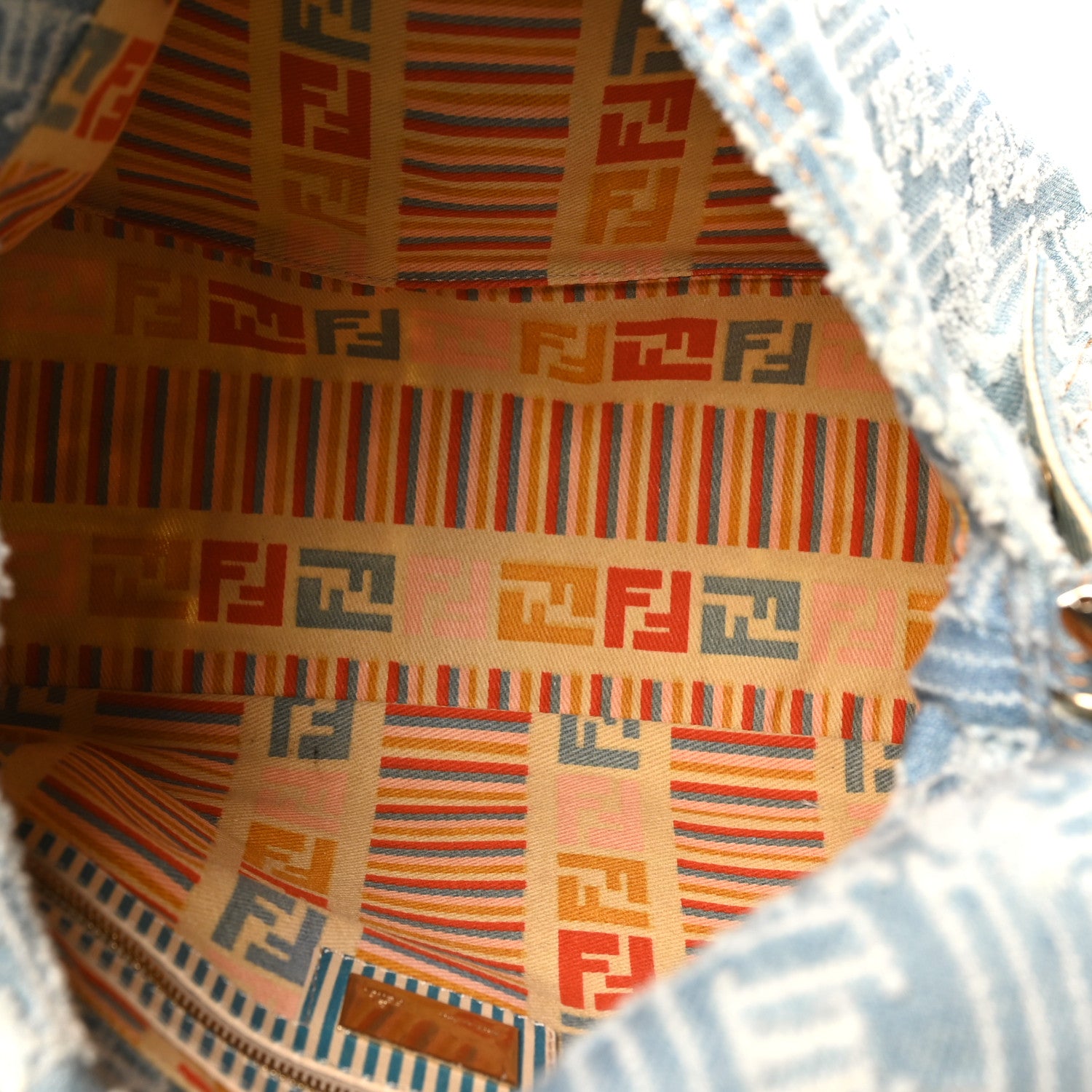 Fendi Denim Zucca Mama Baguette Blue 5 of 9
