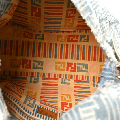 Fendi Denim Zucca Mama Baguette Blue 5 of 9