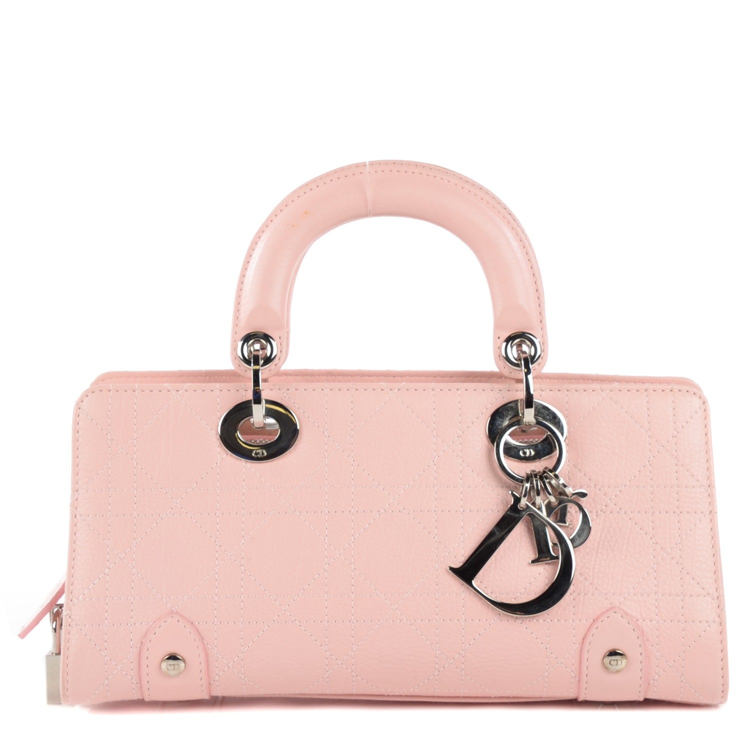 Christian Dior Calfskin Cannage Stitched Small East West Lady Dior Pink 1 of 7