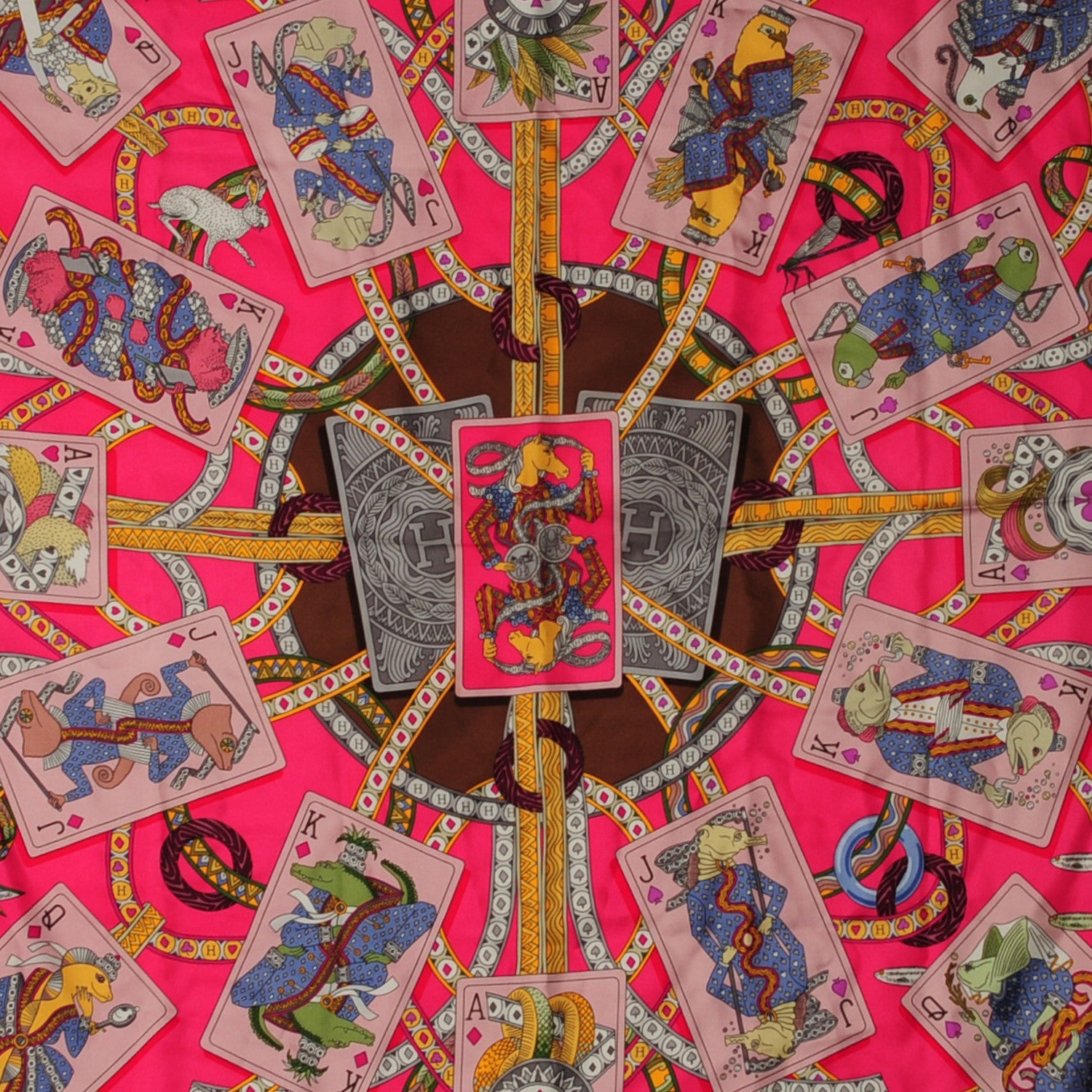 Hermes Silk Dame de Coeur A Vous L'Honneur Scarf 90 1 of 8