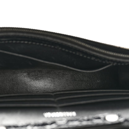 Balenciaga Shiny Calfskin Monochrome Crocodile Embossed Hourglass Chain Bag Black 5 of 15