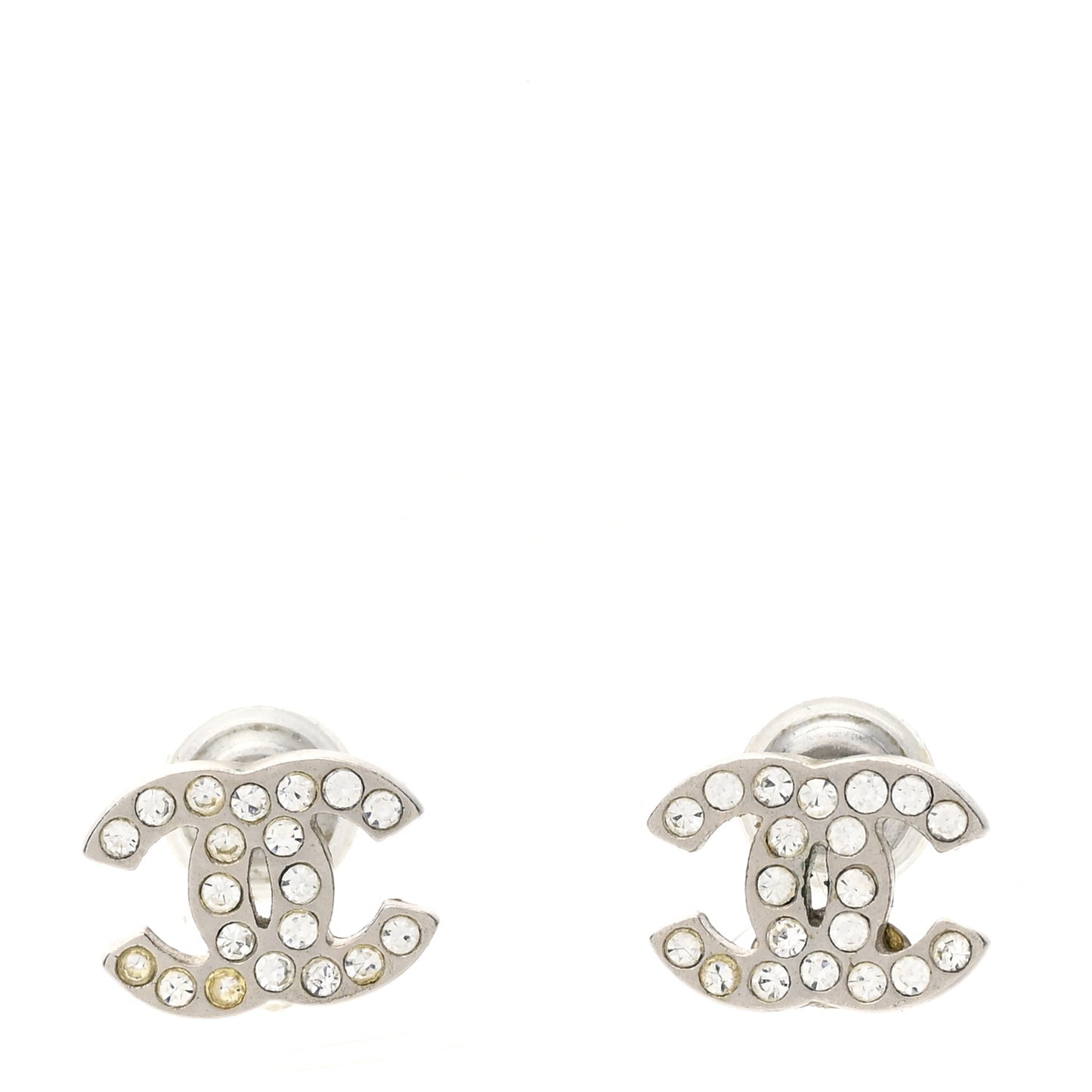 Crystal Mini CC Earrings Silver