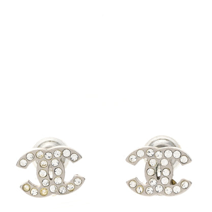 Chanel Crystal Mini CC Earrings Silver 1 of 5
