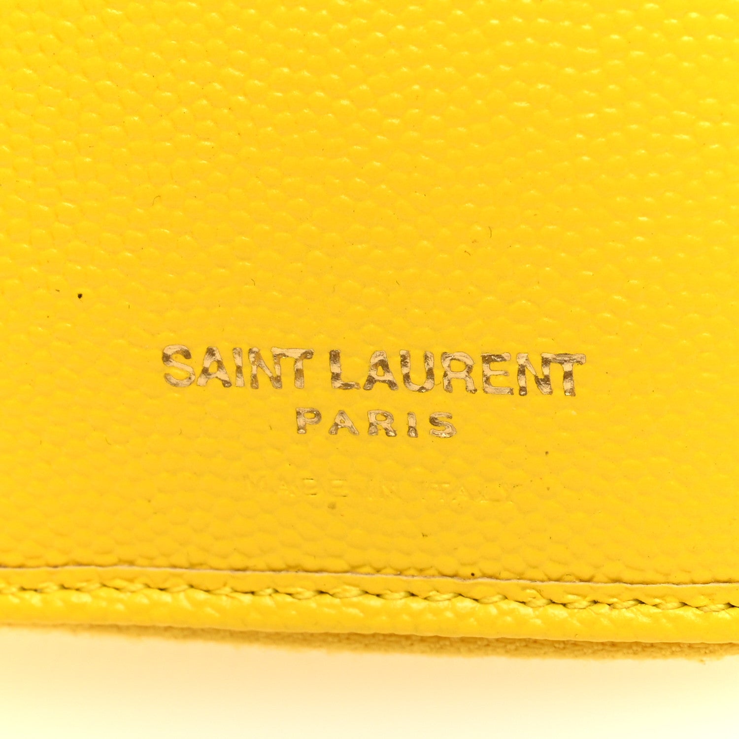 Saint Laurent Grain De Poudre Matelasse Chevron Monogram Compact Zip Around Wallet Mimosa Shiny 6 of 7