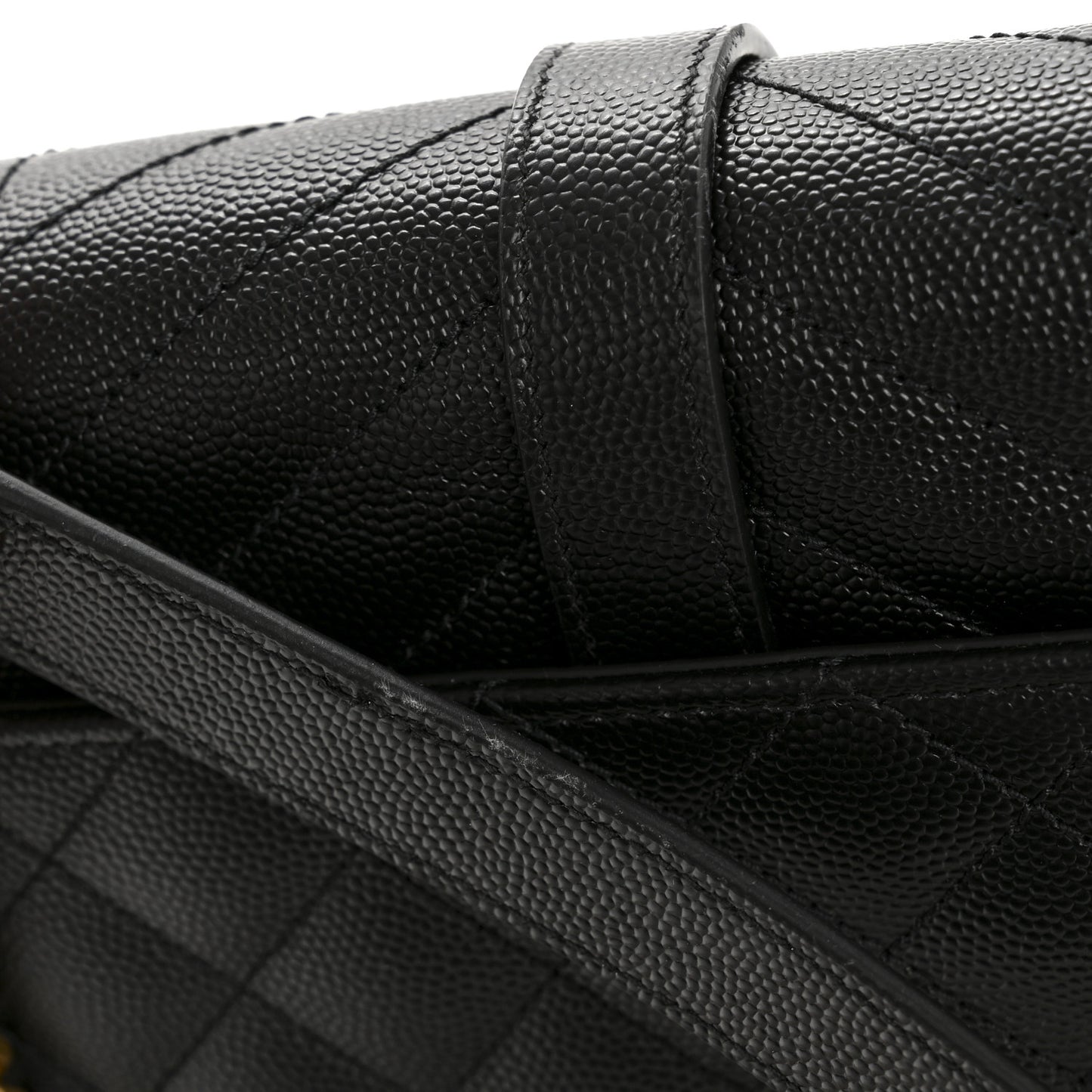 Grain De Poudre Textured Mixed Matelasse Triquilt Small Monogram Satchel Black