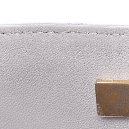 Chanel Lambskin Quilted Mini Top Handle Rectangular Flap Grey 9 of 10