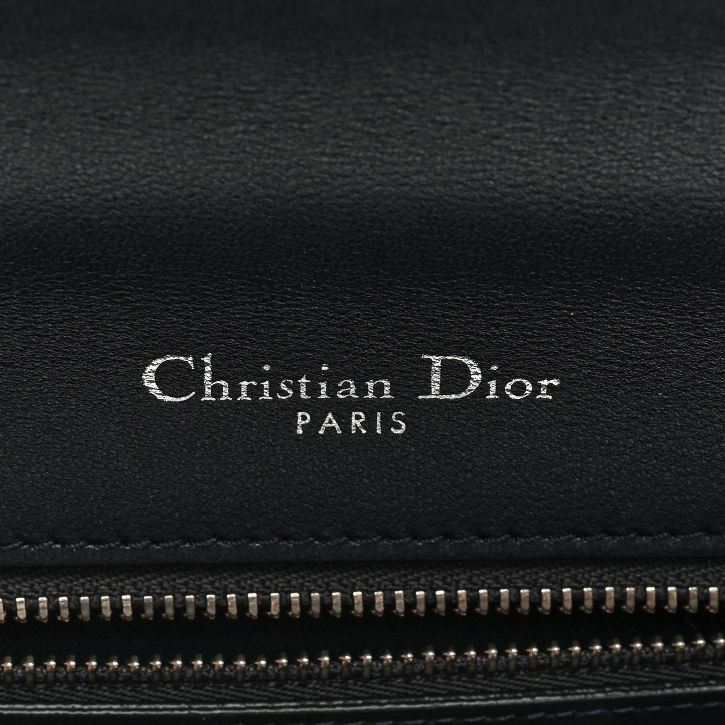 CHRISTIAN DIOR Metallic Patent Micro-Cannage Medium Diorama Flap Bag Silver
