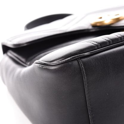 Gucci Calfskin Matelasse Small GG Marmont Top Handle Shoulder Bag Black 14 of 17