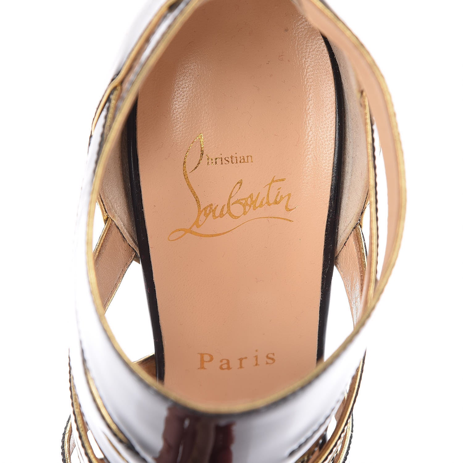 Christian Louboutin Patent Beauty K 100 Cage Sandals 37 Black 5 of 8