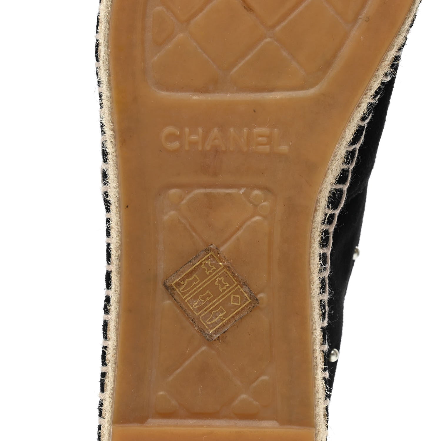 Chanel Suede Pearl CC Espadrilles 39 Black 6 of 11