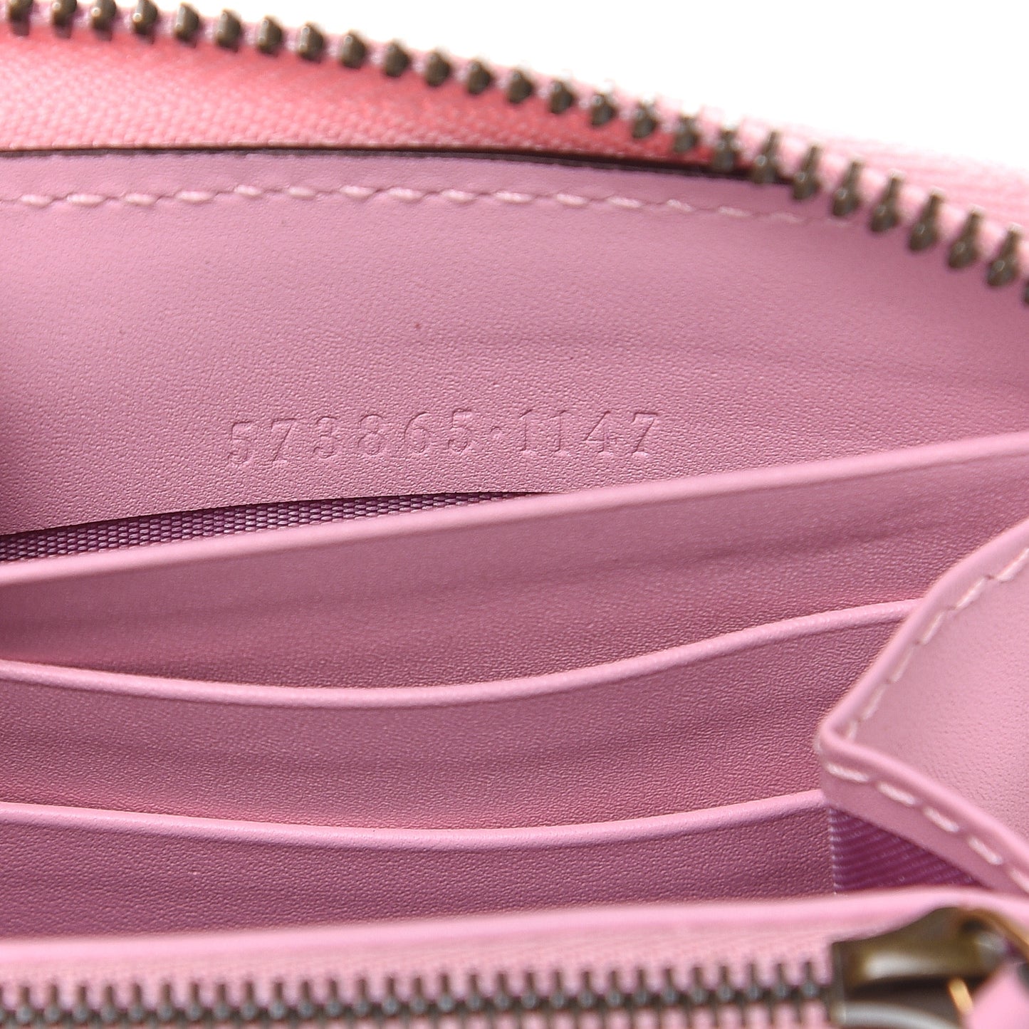 GG Supreme Monogram Strawberry Zip Around Wallet Light Pink