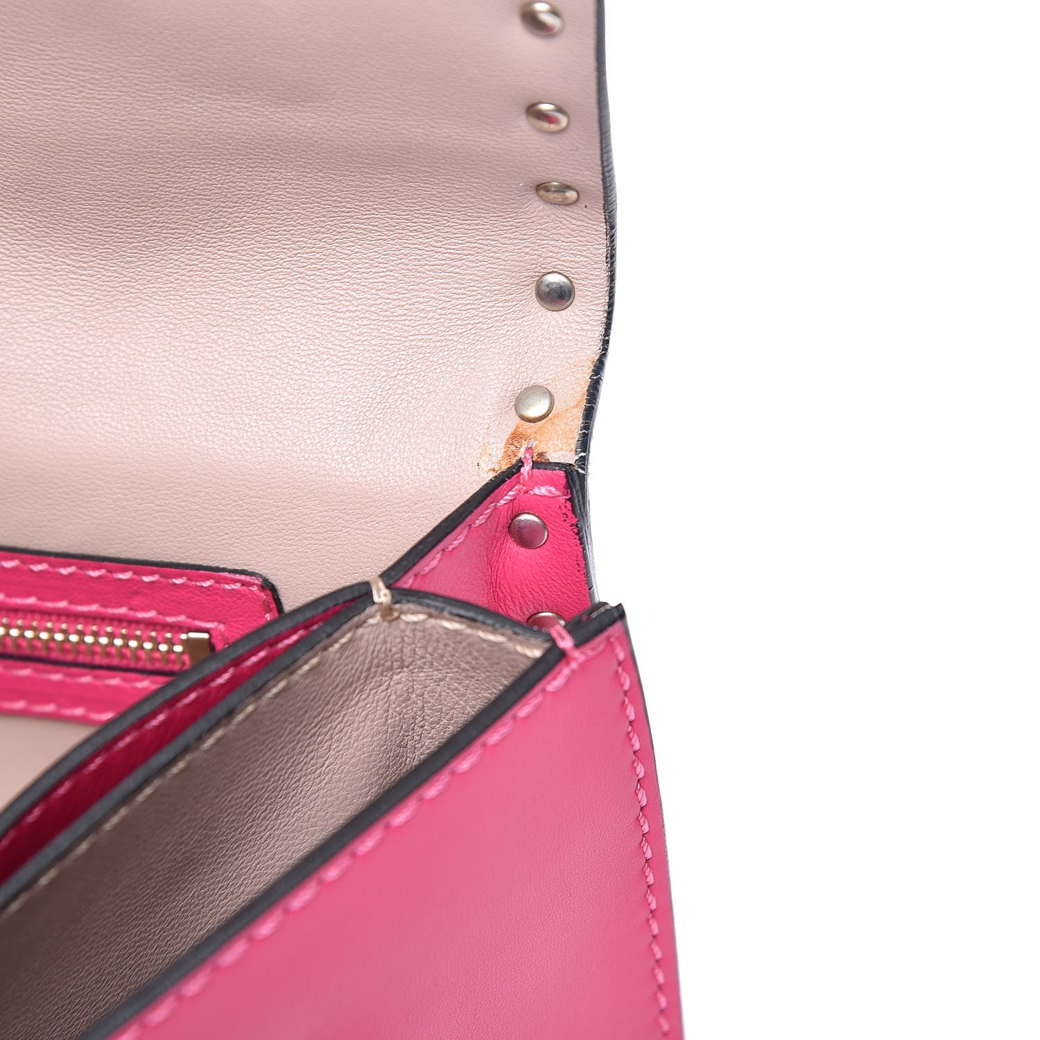 Valentino Garavani Nappa Rockstud Wristlet Clutch Pop Fuxia 8 of 11