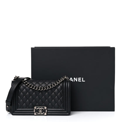 Chanel Calfskin Quilted Medium Boy Flap Black 14 of 14